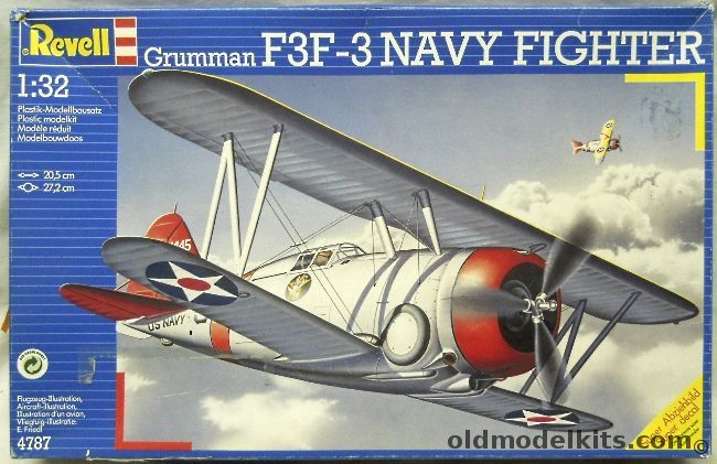 Revell 1/32 Navy Grumman F3F-3 - (F3F3) VF-5 USS Yorktown 1938 / US Marines VMF-2 - (Ex-Monogram) - Germany Issue, 4787 plastic model kit